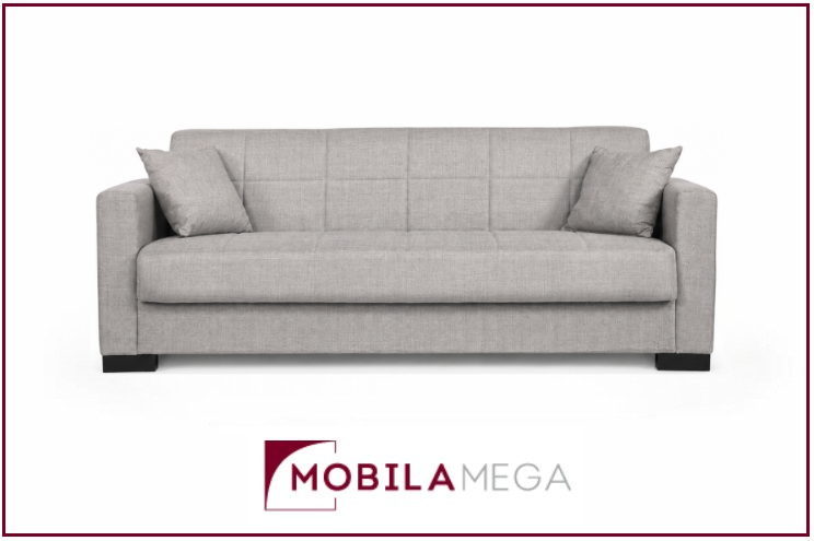 Canapea extensibilă Axa, 210x78x78, cu funcție pat 103x180 cm, sistem click-clack, arcuri Bonell, spațiu de depozitare și tapițerie din stofă. Mobila Mega
