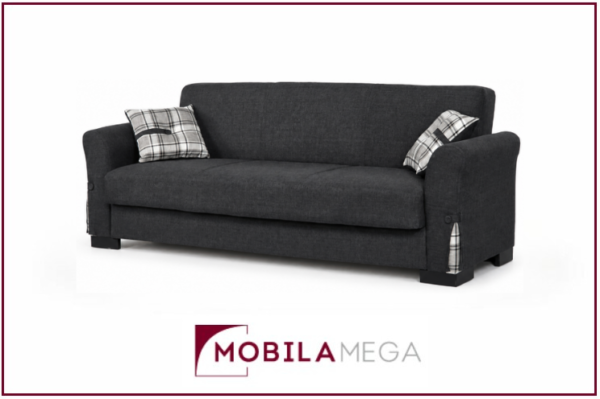 Canapea extensibilă Serena, 216x85x80, arcuri Bonell, sistem click-clack, funcție pat 107x180 cm și spațiu de depozitare practic. Mobila Mega