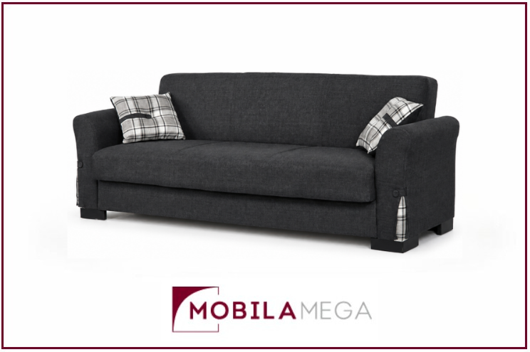 Canapea extensibilă Serena, 216x85x80, arcuri Bonell, sistem click-clack, funcție pat 107x180 cm și spațiu de depozitare practic. Mobila Mega