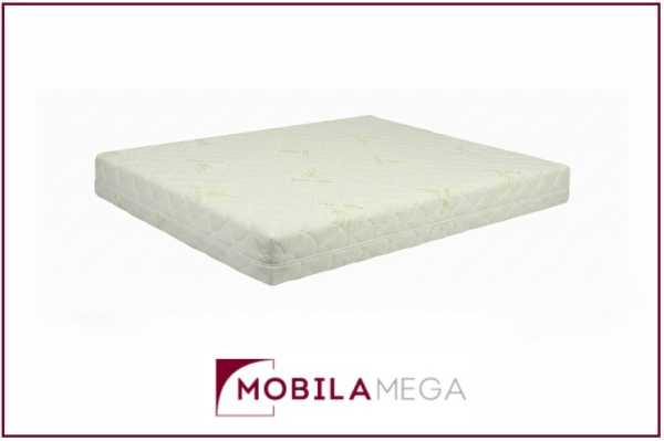 Saltea Aloe Vera Wellness Sleep, spumă poliuretanică, H19cm, husă detașabilă, tratament antibacterian, reversibilă, rulată și vidată. Mobila Mega