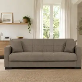 Canapea extensibilă Axa, 210x78x78, cu funcție pat 103x180 cm, sistem click-clack, arcuri Bonell, spațiu de depozitare și tapițerie din stofă. Mobila Mega – Canapele