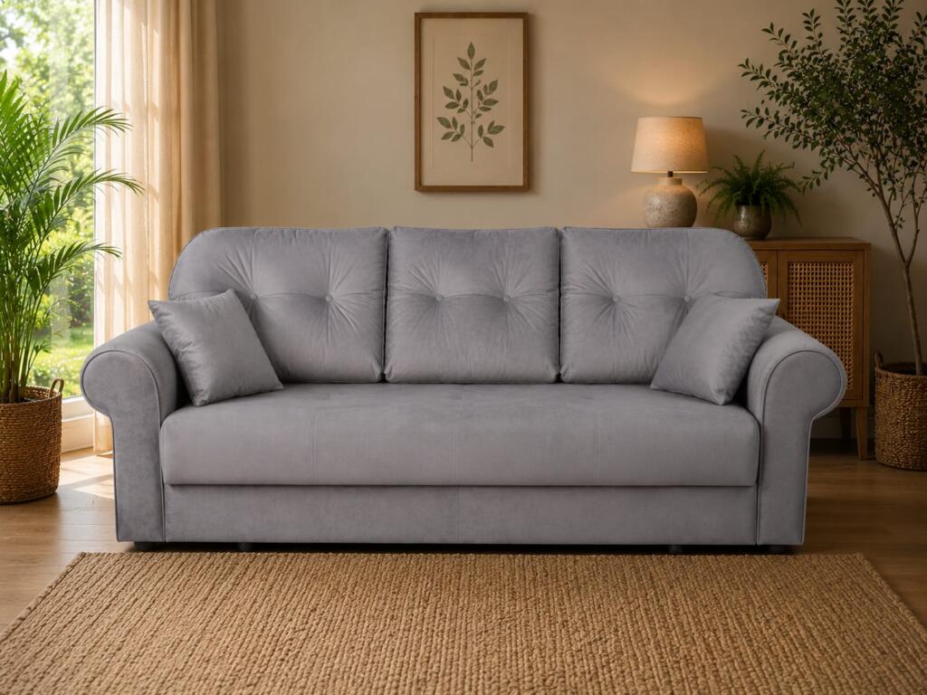 Canapea Extensibilă Panama, 3 Locuri, Ladă Depozitare, Funcție Pat 150×190 cm, 246x102x95 cm, Design Modern, Confort Premium, Mobila Mega – Canapele