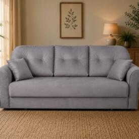 Canapea Extensibilă Panama, 3 Locuri, Ladă Depozitare, Funcție Pat 150×190 cm, 246x102x95 cm, Design Modern, Confort Premium, Mobila Mega – Canapele