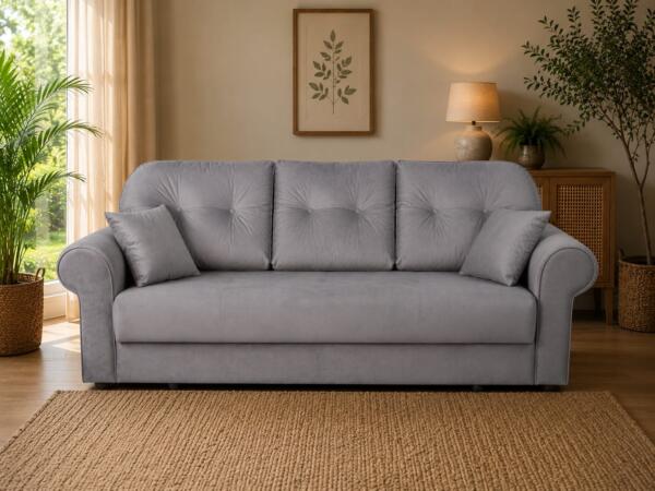 Canapea Extensibilă Panama, 3 Locuri, Ladă Depozitare, Funcție Pat 150×190 cm, 246x102x95 cm, Design Modern, Confort Premium, Mobila Mega – Canapele