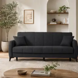 Canapea extensibilă Paris, 208X79X85, cu funcție pat 100x180 cm, sistem click-clack, arcuri Bonell, stofă rezistentă și spațiu de depozitare. Mobila Mega – Canapele