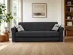 Canapea extensibilă Serena, 216x85x80, arcuri Bonell, sistem click-clack, funcție pat 107x180 cm și spațiu de depozitare practic. Mobila Mega – Canapele