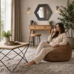 Fotoliu Puf Para, Maro confortabil și modern, ideal pentru living, dormitor, camera adolescentului, lectură, relaxare sau gaming. Mobila Mega – Fotolii – imagine 8