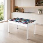 Masa extensibila Gold Turcoaz oferă un design elegant și dimensiuni de 80x130x78 cm, cu extindere generoasă până la 80x165x78 cm. Mobila Mega – Mese și Scaune – imagine 3