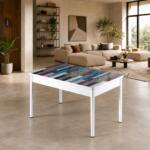 Masa extensibila Gold Turcoaz oferă un design elegant și dimensiuni de 80x130x78 cm, cu extindere generoasă până la 80x165x78 cm. Mobila Mega – Mese și Scaune – imagine 4