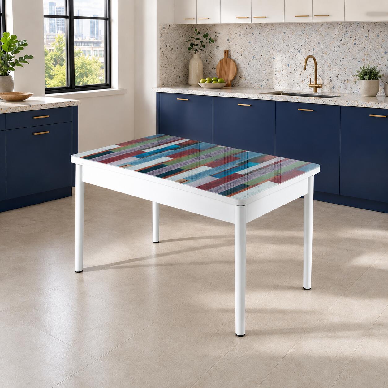 Masa extensibila Gold Turcoaz oferă un design elegant și dimensiuni de 80x130x78 cm, cu extindere generoasă până la 80x165x78 cm. Mobila Mega – Mese și Scaune