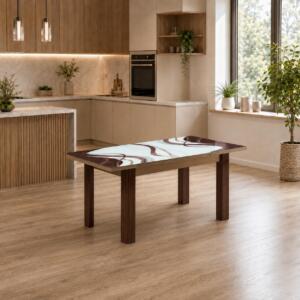 Masă extensibilă Viva Maro, cu dimensiuni de 80x130x78 cm și lungime extinsă de 165 cm. Design elegant și practic pentru bucătărie sau living. Mobila Mega – Mese și Scaune – imagine 4