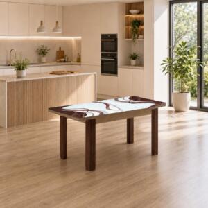 Masă extensibilă Viva Maro, cu dimensiuni de 80x130x78 cm și lungime extinsă de 165 cm. Design elegant și practic pentru bucătărie sau living. Mobila Mega – Mese și Scaune – imagine 5