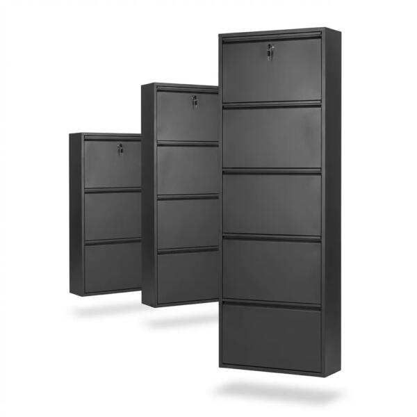 Pantofar metalic negru cu 3, 4 sau 5 compartimente. Mobila Mega – Pantofar