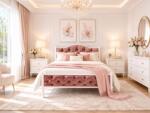 Pat Metalic Tapițat, vopsit electrostatic, cu structură rezistentă și design capitonat elegant. Ideal pentru dormitoare moderne, clasice sau romantice. Mobila Mega – Paturi – imagine 2