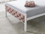 Pat Metalic Tapițat, vopsit electrostatic, cu structură rezistentă și design capitonat elegant. Ideal pentru dormitoare moderne, clasice sau romantice. Mobila Mega – Paturi – imagine 6