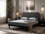 Pat pliabil tapițat cu design modern, tăblie înaltă și structură practică. Ideal pentru dormitoare, camere de oaspeți și spații compacte. Mobila Mega – Paturi – imagine 4