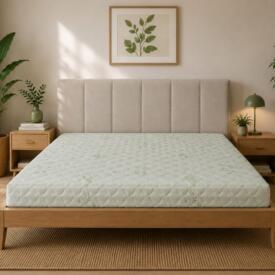 Saltea Aloe Vera Wellness Sleep, spumă poliuretanică, H19cm, husă detașabilă, tratament antibacterian, reversibilă, rulată și vidată. Mobila Mega – Saltele Pat – imagine 2