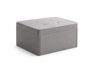 Taburet Tip Pat Extensibil, Gri Deschis, cu dimensiuni de 86x189 cm și spumă poliuretanică. Compact, confortabil și ideal pentru oaspeți sau spații mici. Mobila Mega – Paturi – imagine 7