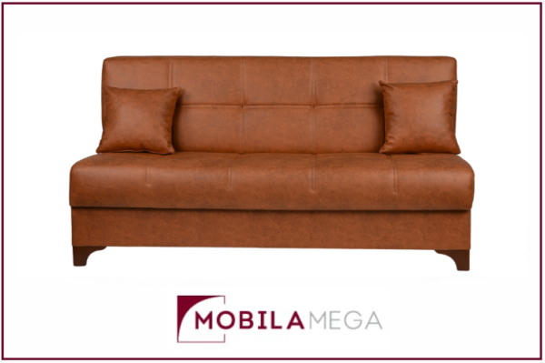 Canapea extensibilă Felix - fară brațe, 190x85x100 cm, spuma PU, arcuri Bonell, sistem click-clack, funcție pat 112x190 cm și lada de depozitare practica. Mobila Mega