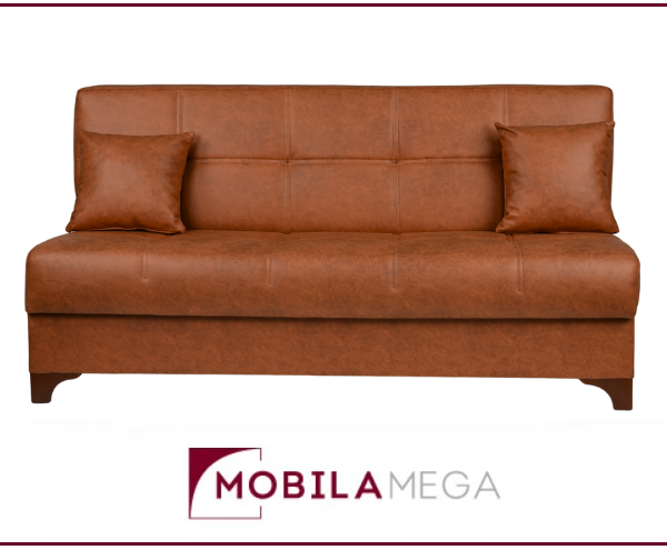 Canapea extensibilă Felix - fară brațe, 190x85x100 cm, spuma PU, arcuri Bonell, sistem click-clack, funcție pat 112x190 cm și lada de depozitare practica. Mobila Mega