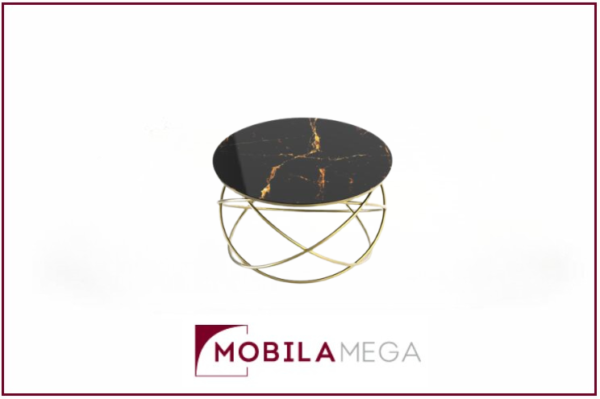 Măsuță Cafea YILDIZ, Design Modern, Cadru Metalic, 75x75x45 cm, Mobilier Living, Mobila Mega