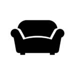 couch icon, furniture icon vector